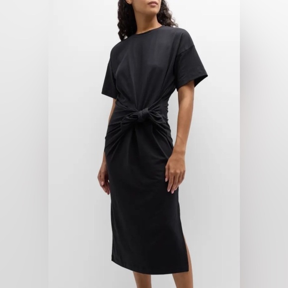 SWEATY BETTY Knot Front Midi Dress size 12 black - Picture 4 of 9